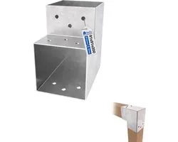 GeZu Impex Connecteur de poteau d'angle 91 x 91 mm Galvanisé à chaud