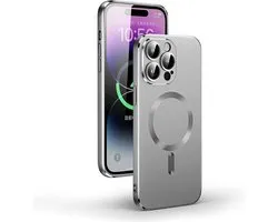 DrPhone LuxuryShield – Siliconen Telefoonhoes – All-Round Bescherming – Geschikt Voor Magnetische Ring – Geschikt Voor iPhone 15 Pro Max - Zilver