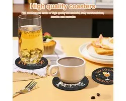 SnelShoppen - Set van 10 Aperol Coasters - Diameter 10 cm - Vilt Coasters voor Glazen - Niet-slip Vilt Onderzetters - Ideaal voor Thuis, Restaurant en