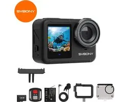 Action Camera 4K - 60FPS - Onderwatercamera - 128 GB opslag - Waterdicht tot 12m Zonder Behuizing - 2 Batterijen (1800mAh) - Magnetische Snelkoppeling