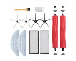Accessoires voor Roborock S7, S7 Plus, S7 Maxv, S7 MaxV Plus, S7 MaxV Ultra, T7+, 16 stuks vervangende onderdelen voor Roborock S7 zuigstation, 4 doekjes, 4 filters, 4 zijborstels, 2 rollenborstels, 2 gereedschappen