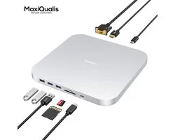 Docking Station Pro voor Mac Mini M2/M1 USB-C Hub (2023) - Externe SSD (Silver)