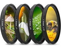 PromoHome 77 mm close-up macrofilterkit (+2, +4, +8, +10) met filterzakje voor Sony A6600 A6500 A6400 A7C + Sony FE 24-105 mm f / 4 en andere 77 mm draadlenscamera