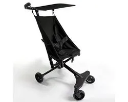 Lichtgewicht Buggy & Reisbuggy - Compact inklapbaar Kinderwagen - Opvouwbaar Wandelwagen - Tot 22 kg Draagkracht - Stabiel 4-Wiel Design & Anti-Schok - Ideaal voor Camping & Auto - Oersterk Aluminium Frame - Voor kinderen van 1、2、3、4、5、6 jaar - Zwart