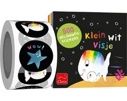 Klein wit visje beloningsstickers. 3+