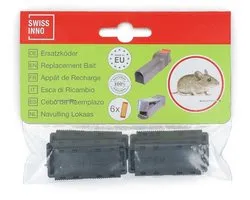 Appât Extra Swissinno Köder Natural 1 090 001K adapté à la Merk Swissinno Supercat Mousehouse No See No Touch 6 pièces