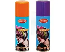 Goodmark Peinture pour cheveux de fête costumée de carnaval / spray dans les couleurs orange / violet 125 ml