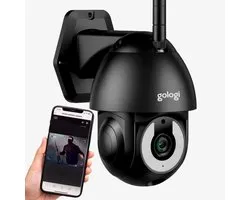Caméra extérieure Gologi Superior - Caméra extérieure avec vision nocturne - Caméra de sécurité avec câble - Caméra de sécurité - 3MP - Avec WiFi et application - Noir