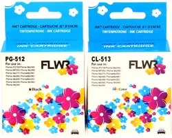 FLWR - Cartouche d'encre / PG-512 / CL-513 / Pack de 2 noir et couleur - Convient pour Canon