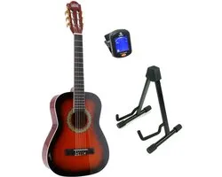 LaPaz 002 SB klassieke gitaar 1/2-formaat sunburst + statief + tuner