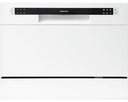 Inventum VVW5520 mini vaatwasser - 6 couverts - 44 cm hoog - Bestekmand - 6 programma’s - Startuitstel - Energielabel D - Vrijstaand - Wit