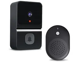 Sonnette vidéo intelligente avec écran – Visiophone – Vision nocturne HD, sonnette vidéo Wi-Fi avec audio bidirectionnel et dongle