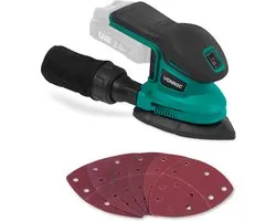 Ponceuse multi-batterie VONROC – VPower 20V – Excl. batterie et chargeur rapide – Incl. sac à poussière et 6 feuilles abrasives