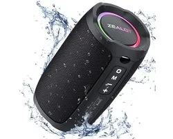 Draadloze Bluetooth Speaker met Licht - Draagbare Muziekbox met USB, Micro SD, AUX - Bluetooth 5.0, IP67 Waterdicht, Dubbele Koppeling, Loud Stereo Geluid voor Telefoon, Buiten, Strand