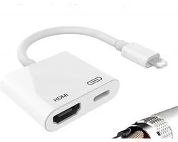 AV Adapter Geschikt voor: Lightning naar HDMI Digital 1080P Digital Sync Screen Converter AV Adapter Oplaadpoort Geschikt voor: iPhone/iPad/iPod HDMI Converter voor HD TV/Projector/Monitor Ondersteuning Alle iOS