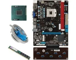QS8-BTC 8 GPU Grafische Kaart Moederbord met CPU en CPU Koeler en 4G DDR3 Memory Computer Board Ethereum ETH Mining met 1 jaar garantie