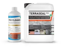 Terraseal Pro 5L + 1L Cleaner Tergeo Pro - Imprégnation d'une terrasse - Imprégnation Pavés de jardin - Imprégnation béton et pierre - Nano revêtement - Imperméabilisation terrasse - Imprégnation carrelage béton