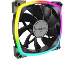 Montech RX120 PWW ARGB Noir - Boîtier ventilateur - 120 mm - 800 - 1600 tr/min. - 27 dBA - PMW - ARVB - 4 broches