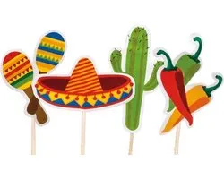 New Age Devi - Maak je Mexicaanse feest compleet met cocktailprikkers - 24 stuks - 9 cm - hapjes prikkers - Mexicaans thema - wegwerp - Viva Mexico