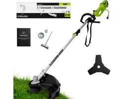 Débroussailleuse électrique MOWZA® - Coupe-bordure & Taille-bordures 2 en 1 - Outil de jardinage - 1010 W - Bandoulière incl. - Vert