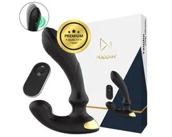 Nappex™ Tambo - Stimulateur de prostate et de point G - Buttplugs et Vibrateurs avec télécommande - Sextoys vibromasseurs pour hommes, femmes et couples - Moteur puissant et étanche - Zwart