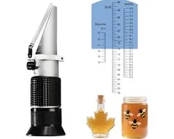 Nauwkeurig Suger Content Brix Meter baume Graden Vocht Meting Refractometer (Hydrometer) voor Honing/Jams/Marmalades/Mout/Esdoornsiroop vervangt Homebrew