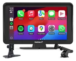 Écran Vertrex Smart Car - Compatible CarPlay et Android Auto - Play - Sans fil - 7 pouces - Écran tactile - Zwart