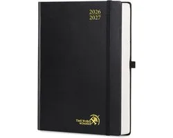Thijox - Agenda 2026 2027 Dagplanner A4 Groot Formaat 30,5 x 21,5 cm, 1 Pagina per Dag, Schoolplanner Aug'26 - July'27, Harde Kaft, Zwart, 80 GSM Papi