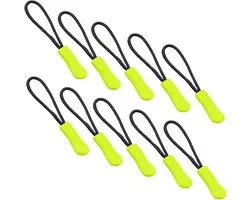 Zipper puller 10 stuks - Geel - Rits opener / sluiter - Ritstrekker - Ritssluiter - Ritssluiting - Ritskoord - Ritshulp
