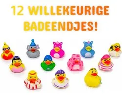 JMShops - 12x Badeendjes 6 cm - Badspeelgoed - Eend Duck Toy - Speelgoed voor kinderen jongens meisjes - Water Zwemmen Zwembad Pool - Badeenden Baby - Set van 12