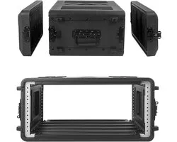 Rack Case - Flight Case - Apparatuur Transport - Schokabsorberend Ontwerp - 4U 19 inch - Zwart