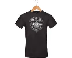 1944 - Classic - Vintage - Qualité Premium - T-shirt - 100% coton - âge - année de naissance - anniversaire et fête - cadeau - cadeau - unisexe - noir - taille XL