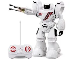 Silverlit Robot Robo Blast One wit - Bestuurbare Speelgoedrobot met schietende vuist - 26 cm hoog