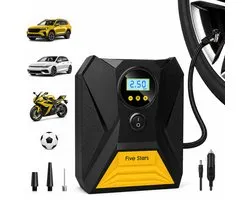 Five Stars® Compressor Bandenpomp - 12V - Draagbare Luchtcompressor - Elektrische Pomp - Voor Auto, Motor en Bal