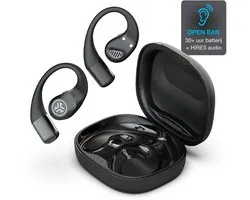 JLab Epic Open Sport Draadloze Oordopjes - Sport Oortjes Draadloos - Open Ear - 30 uur Batterijduur - IP55 Zweetbestendig - HiRes Audio - Google Fast Pair - Zwart