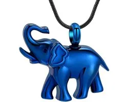 Cremation Jewellery for Ash Elephant Shape Stainless Steel Keepsake Memories Medallion Urn Necklace for Animal/Man - ShopVlot