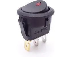 Orbit Electronic - Wipschakelaar 12V Rond - Rood LED indicator - Auto/Boot/Camper
