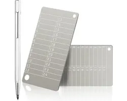 Metal Seed Phrase Plate Set (2x RVS) + Graveer Pen – Fireproof & Waterproof Crypto Storage Backup voor 12-24 Woorden – Geschikt voor Ledger, Trezor, Keystone, BIP39 Hardware Wallet – Metalen / Stalen Recovery Code Kaart