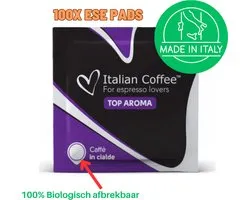 Coffee italien - Espresso Top Aroma - 100x Dosettes de café ESE 44mm