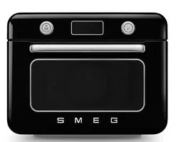 SMEG COF01BLEU Vrijstaande Combi-Stoomoven - Stoomoven & Heteluchtoven - Air Fry - 30L - 10 Functies - 33 Automatische Recepten - Galileo Multicooking Technologie - '50s Style - Zwart