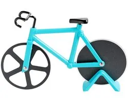 KUONIIY Pizzasnijder, Fiets Pizza Cutter Wielen Dual Rvs Super Sharp Blades Slicer met Non-Stick Coating