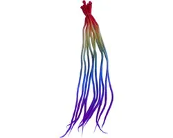 Extensions de cheveux - Arc-en-ciel - 1 bundle - 10 dreads - 60 cm de long - Dreadlocks colorés - Cheveux synthétiques - Dreadlocks