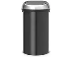 Brabantia Touch Bin Vuilbak - 60 l - Matt Black / Matt Steel Fingerprint Proof