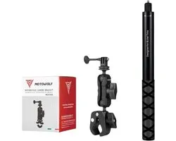Motorcycle Mount Voor Insta360- Fiets Mount 4 Insta360 One X4- Motor bundle 4 Insta360 One X5- Klem Mount - Motorfiets Mount - Motorcycle - Motor Insta360 One X4 - Insta360 X5X4 X3 X2 X GO AceGO3 GO - Onzichtbare Selfie Stick -Motor Mount