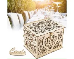 Luxe Enveloppendoos met Slotje – Bruiloft Cadeaukaarten Box – Wedding Card Box Mr & Mrs – Enveloppenbox voor Huwelijk, Verloving en Feest – Wit