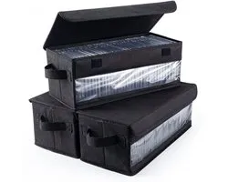 Set van 3 CD/DVD Opbergdozen met Zichtvenster – Opvouwbaar & Draagbaar
