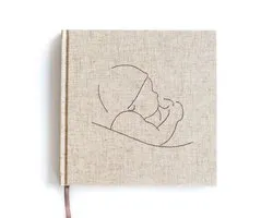 Leukigheidjes - Eerste jaar invulboek- Babyboek - linnen cover - stiksel