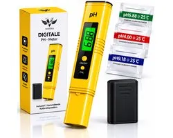 Vestifex® Digitale PH Meter - Incl. Kalibratie Poeder - 2 in 1 Tester - Watertester - PH Strips Drinkwater - Aquarium, Zwembad & Grond Onderhoud