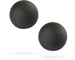 Matchu - Balle de crosse - Balle de Massage - Rouleau de Massage - Balle Triggerpoint - Automassage - Fitness - Zwart - Ø 6 cm - LOT DE 2 PIÈCES