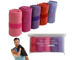 Set van 5 microvezelhanddoeken - Compact en lichtgewicht, sneldrogend - Handdoeken voor de sportschool - Zweetdoeken voor de sportschool - Absorberend en sneldrogend - Ideaal als sporthanddoek, strandhanddoek en reishanddoek - 80*40 cm
